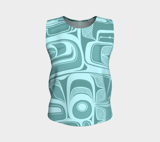 Loose Tank Top - Box Design (teal)