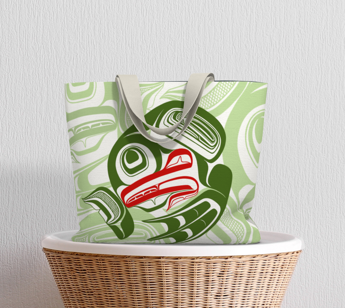 Large Tote Bag- Haida Frog