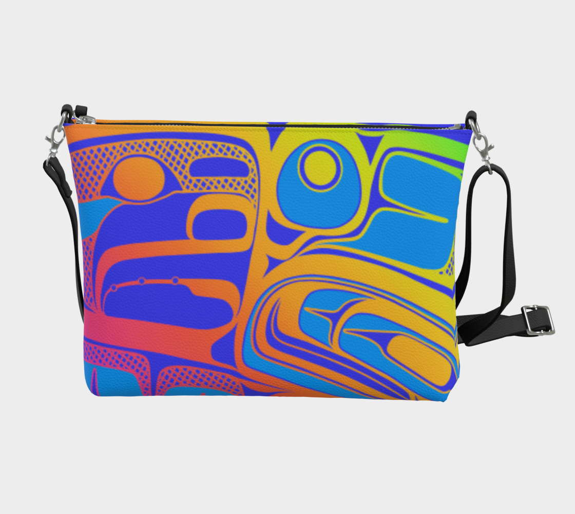 Vegan Leather Crossbody Purse - Box Design (rainbow v2)