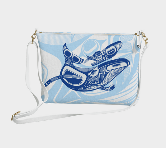 Vegan Leather Crossbody Purse - Haida Humpback Whales