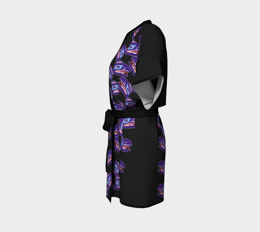 Kimono Robe - Haida Raven Head (PURPLE)