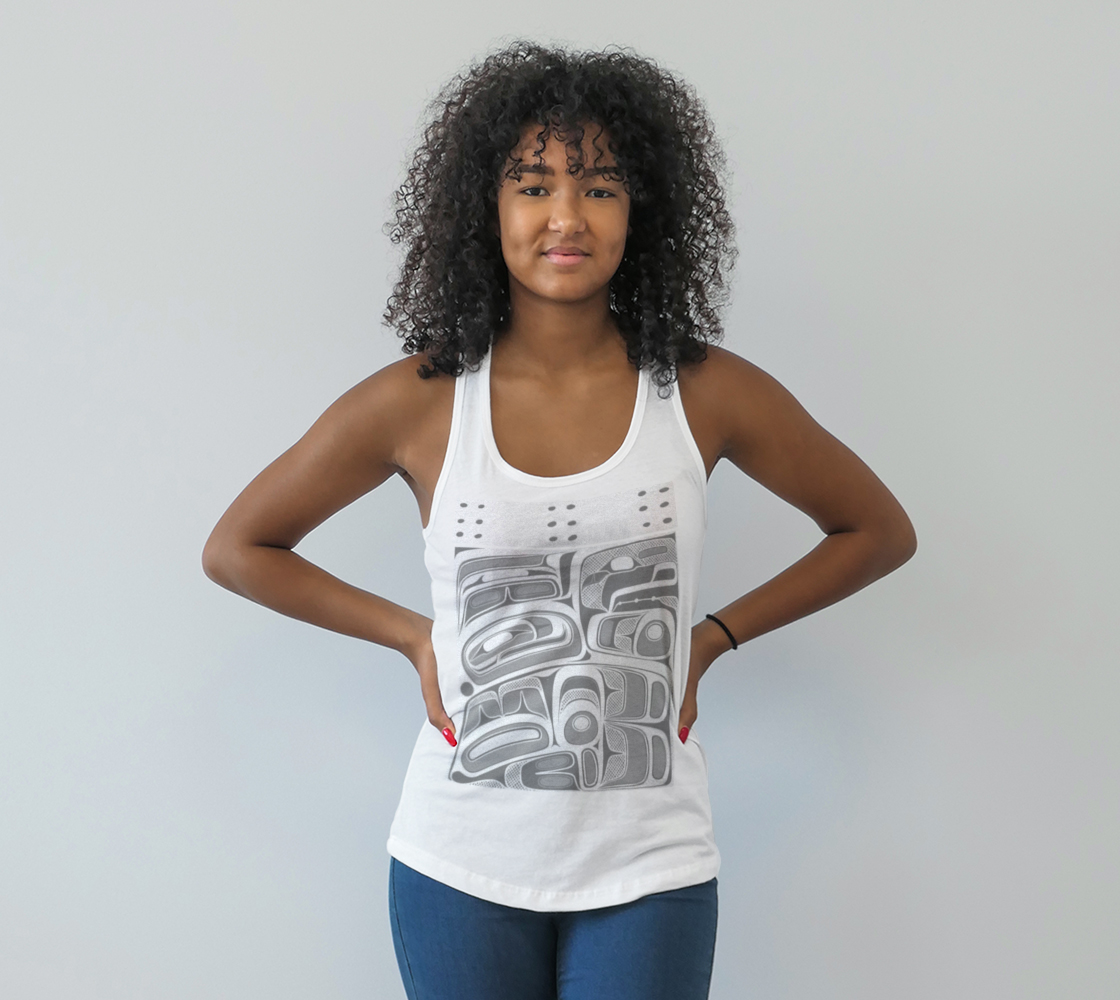 Racerback Tank Top - Haida Box Design (white)