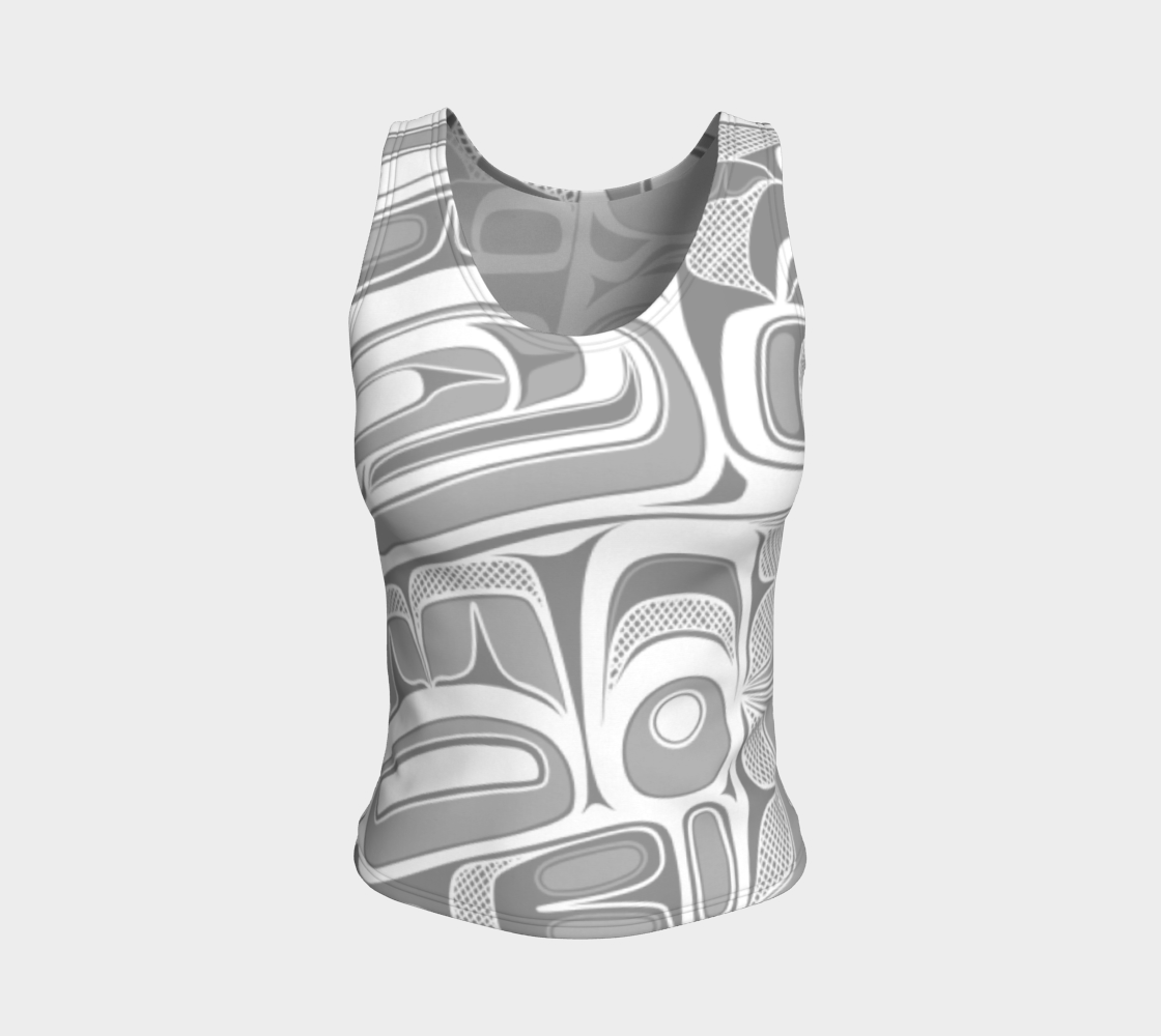 Fitted Tank Top - Box Design (white)