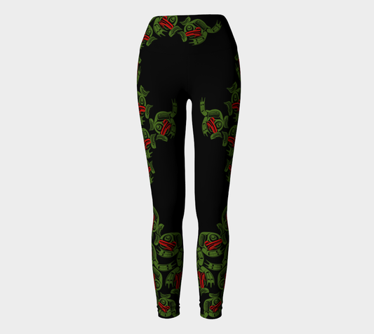 Yoga Leggings - Haida Frog Army (black)