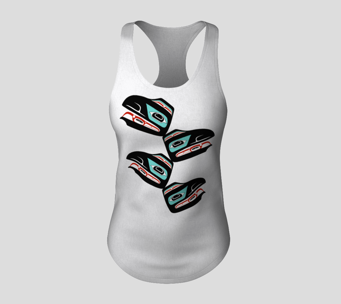 Racerback Tank Top - Haida Raven (front/back)