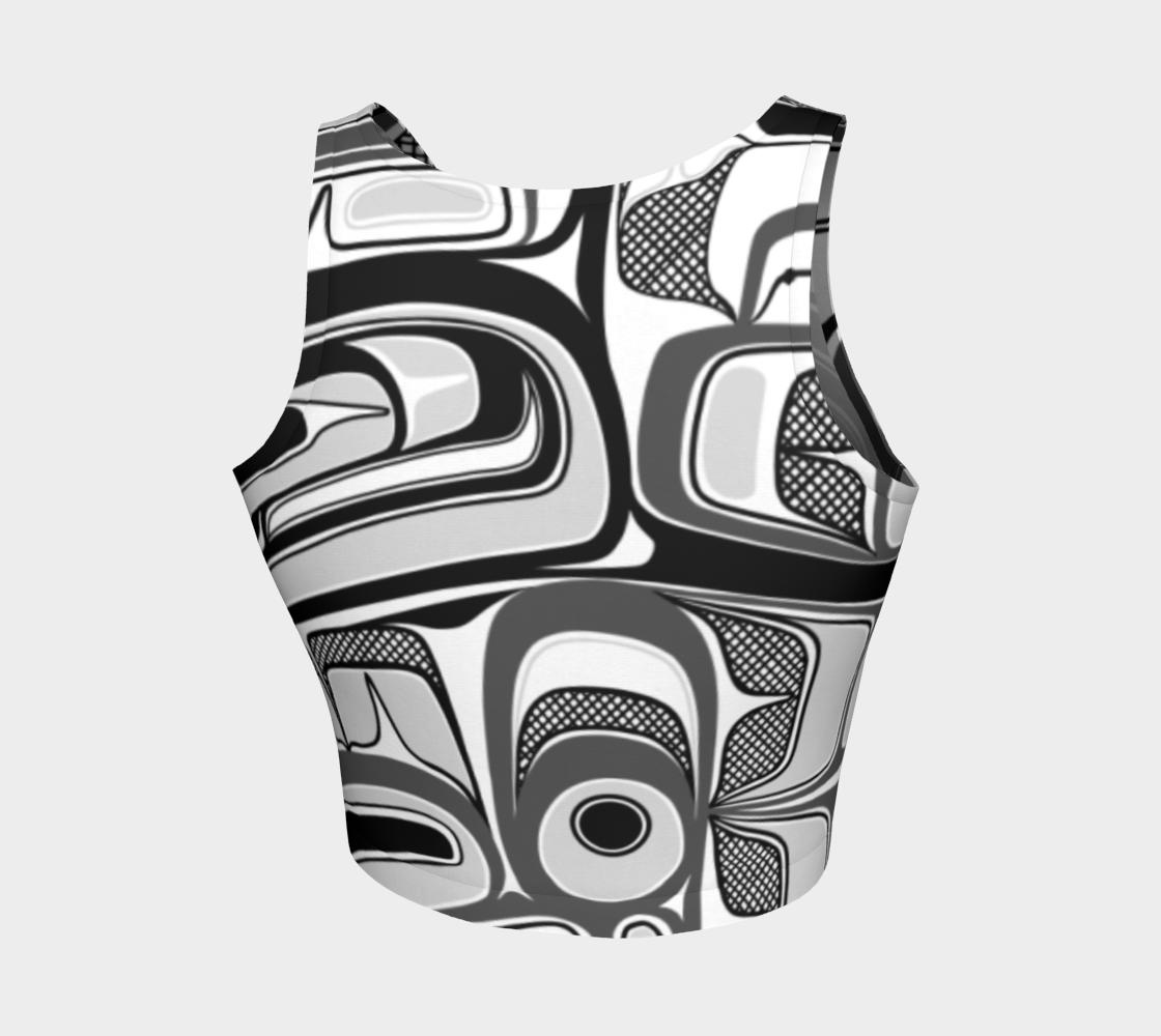 Athletic Crop Top - Box Design (b/w)