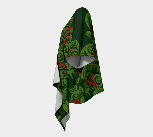 Draped Kimono - Haida Frog Army (green)