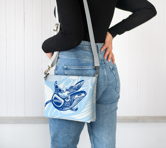 Vegan Leather Crossbody Purse - Haida Humpback Whales