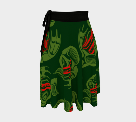 Wrap Skirt - Haida Frog Army (large/green)