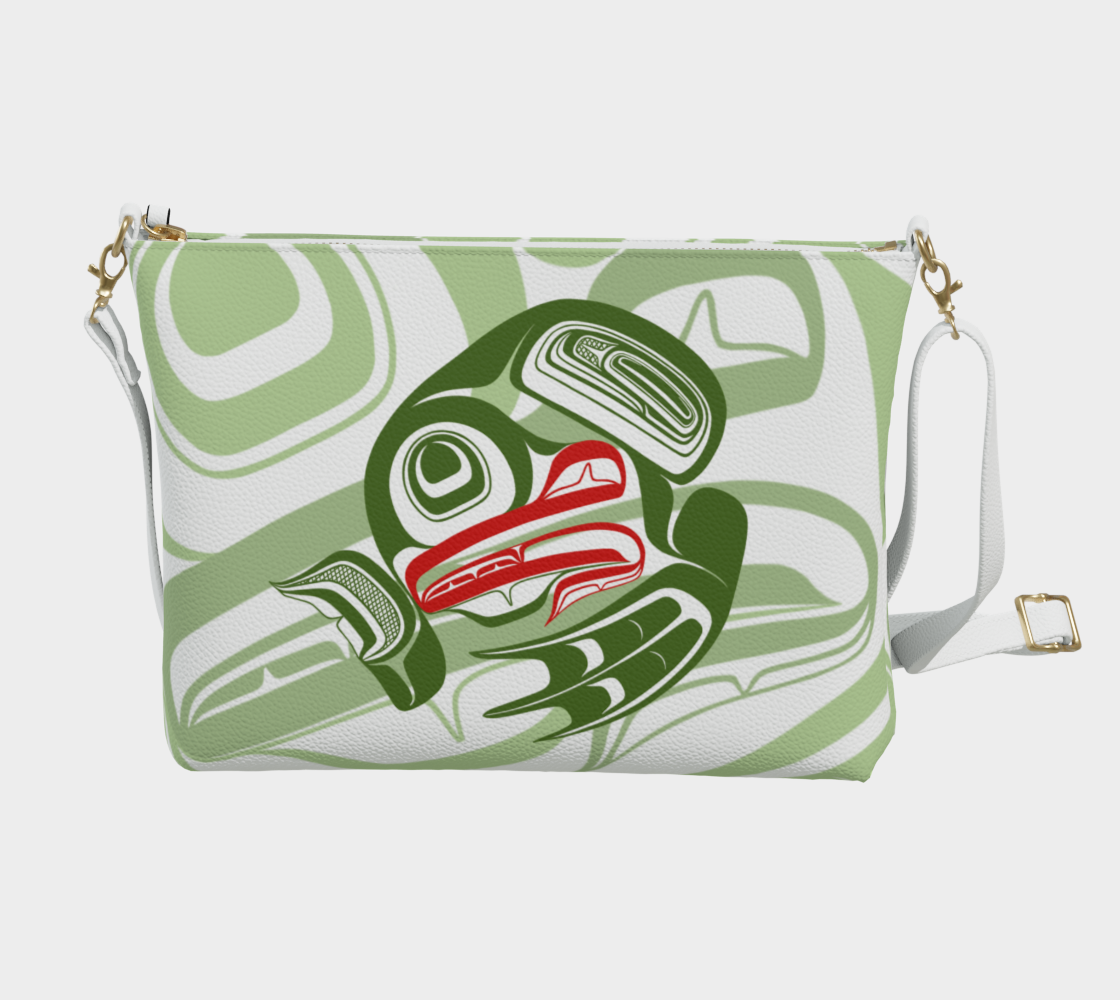 Vegan Leather Crossbody purse - Haida frog