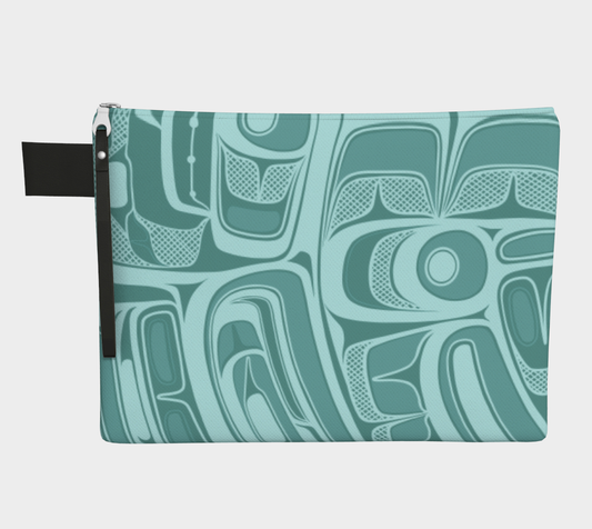 Zipper Carry all - Haida Box Design (teal)