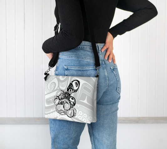 Vegan Leather Crossbody Purse - Haida Octopus