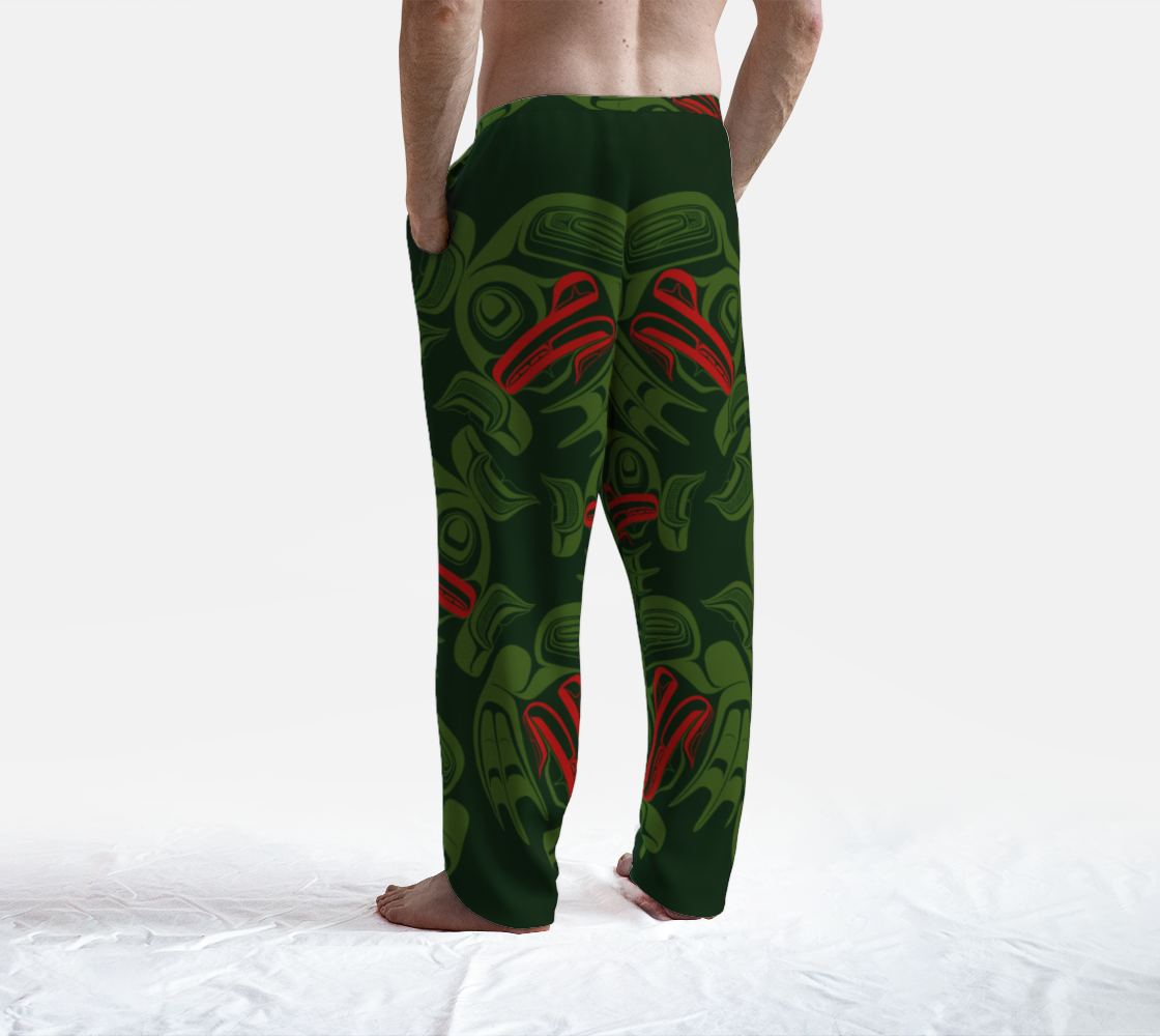 Lounge Pants - Haida Frog Army (large/green)