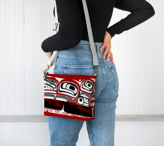 Vegan Leather Crossbody Purse - Haida Bowl rend (v4)