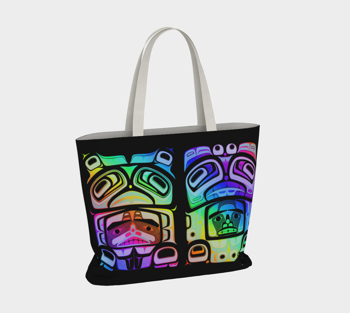 Large tote bag-  Haida fig.60 (rainbow/black)