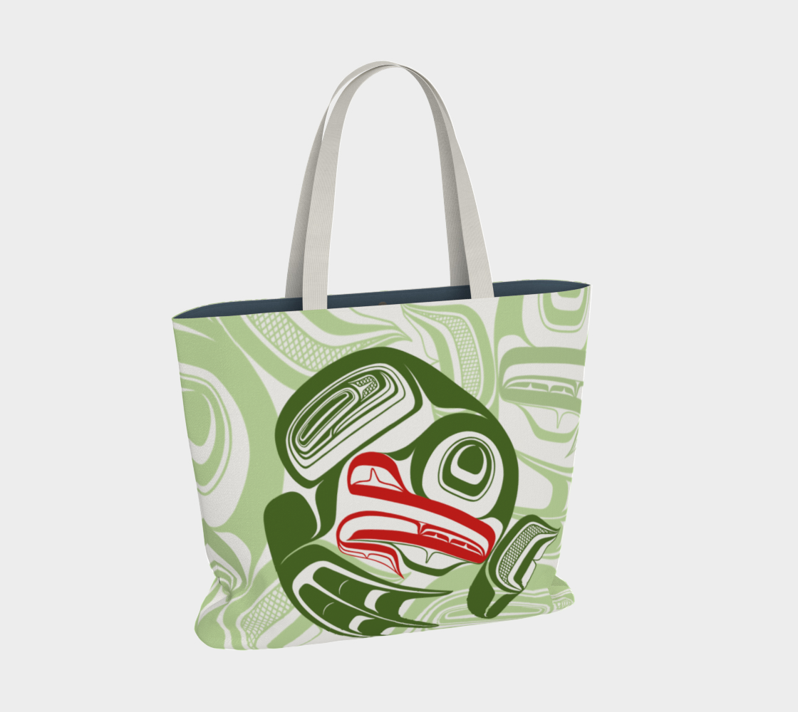 Large Tote Bag- Haida Frog