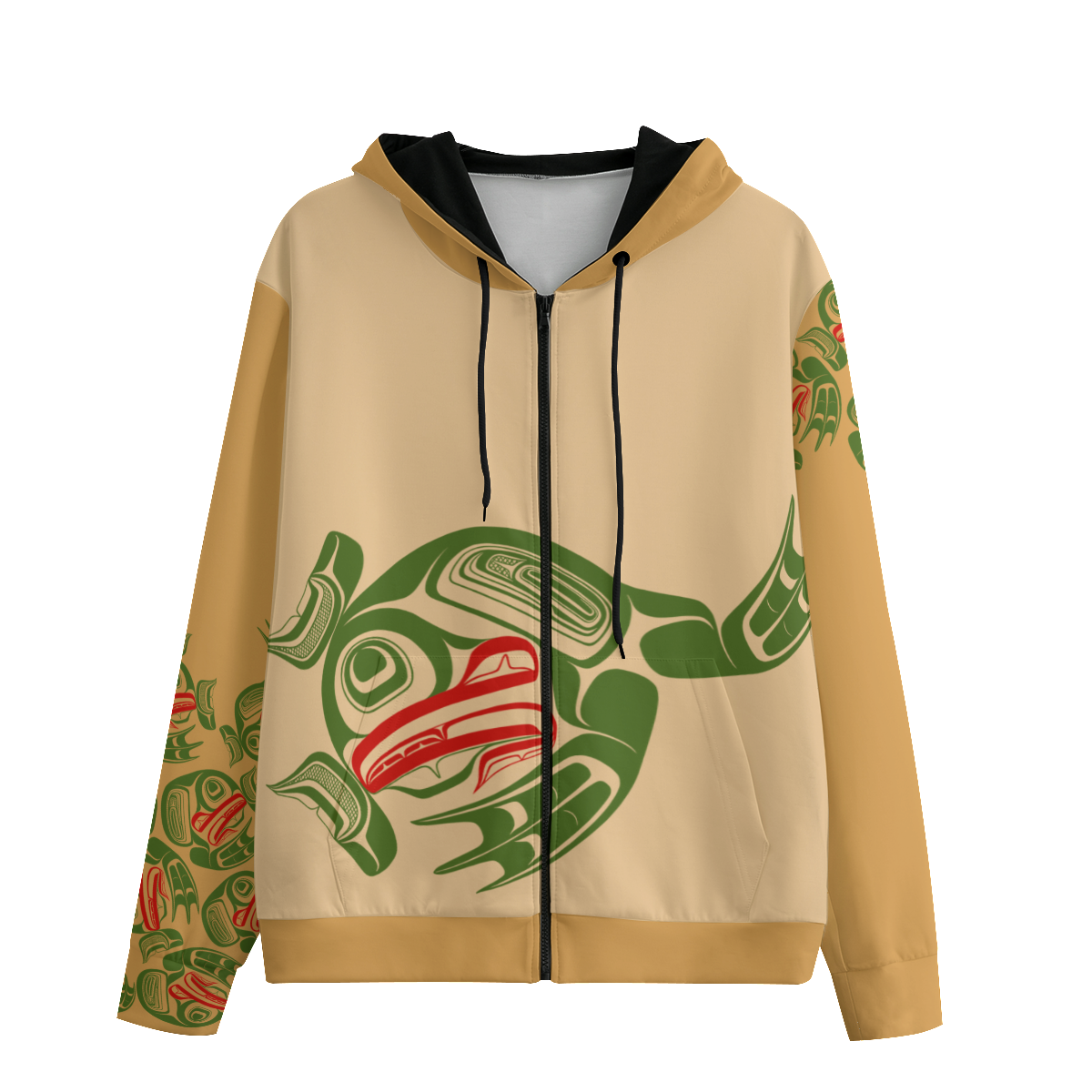 Unisex Zipper Hoodie -Haida Frog