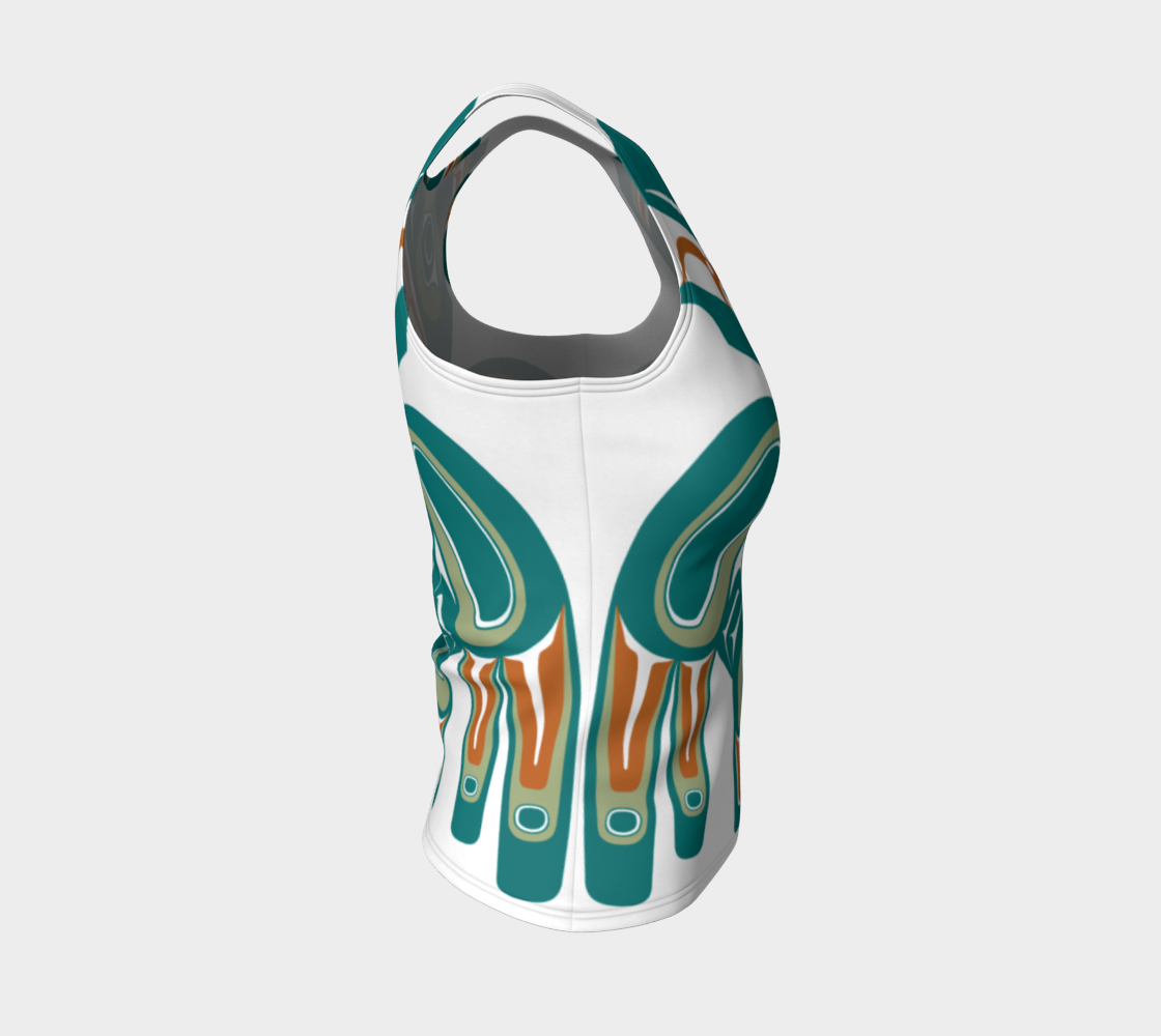 Fitted Tank Top (Long) - Haida Raven (TEAL)