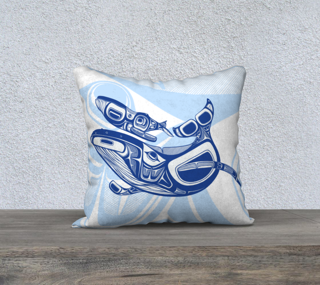 18"x18" Pillow Case - Haida Humpback Whales