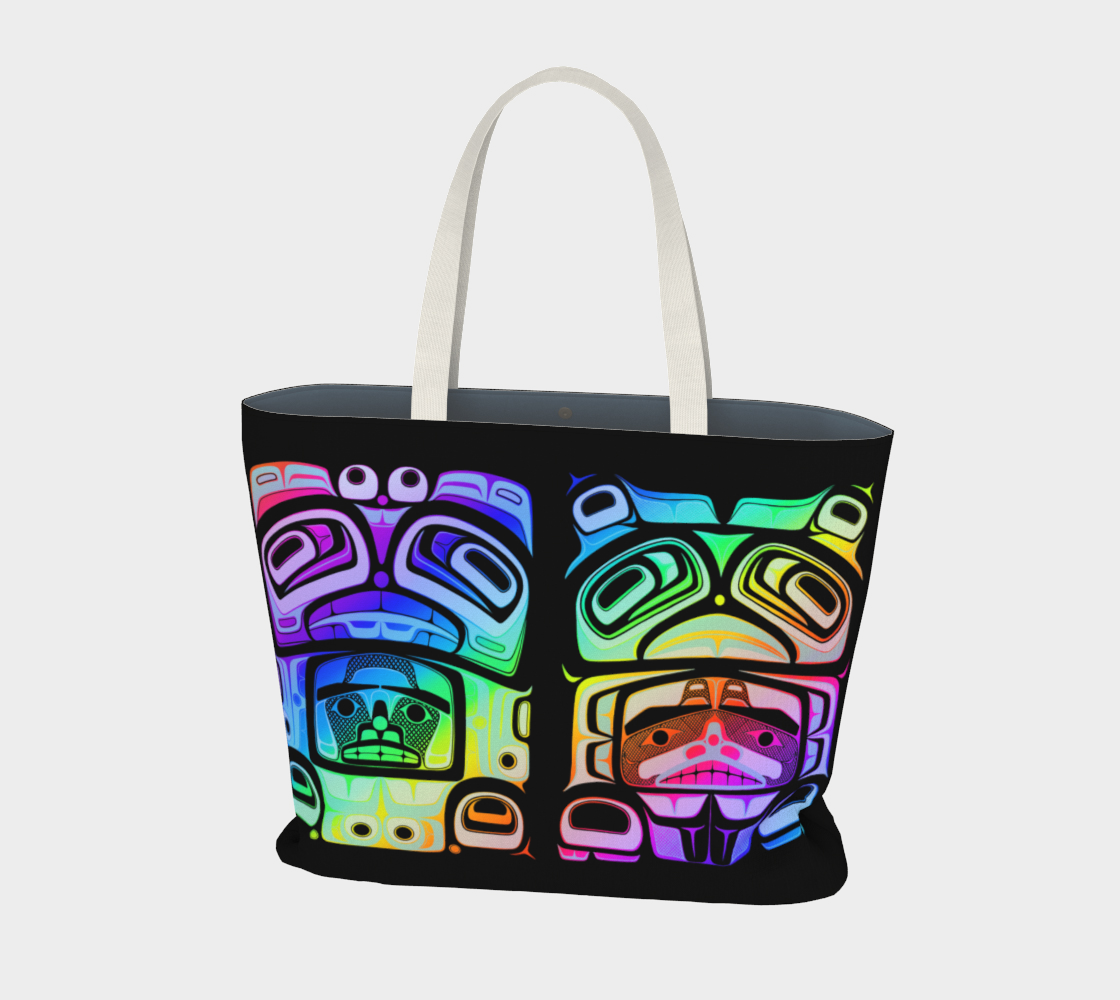 Large tote bag-  Haida fig.60 (rainbow/black)