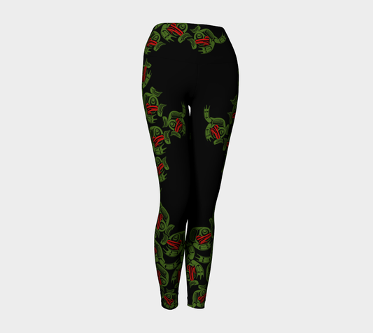 Yoga Leggings - Haida Frog Army (black)