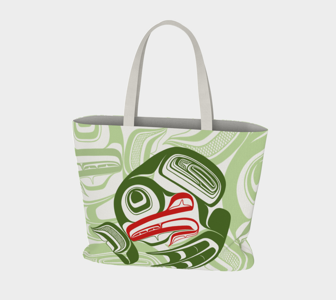 Large Tote Bag- Haida Frog