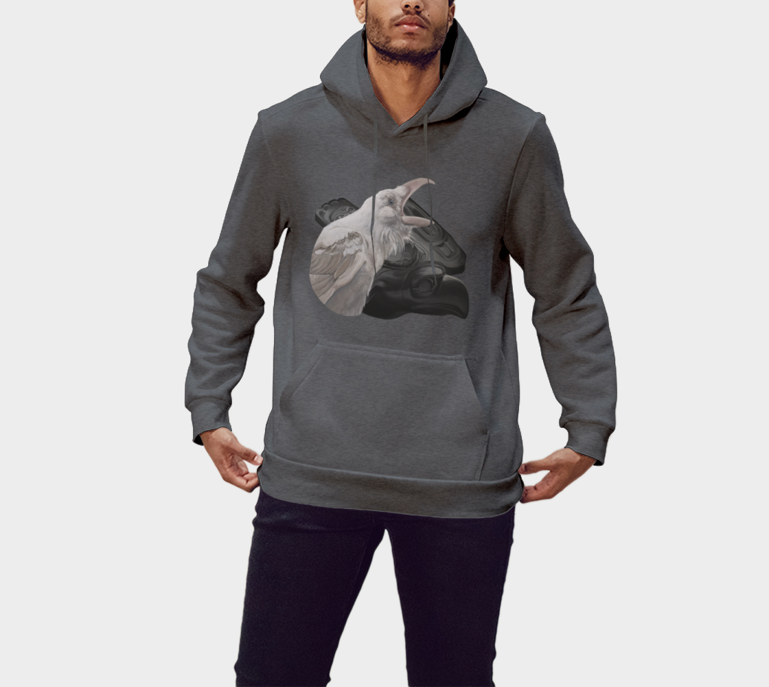 Pullover Hoodie - White Raven