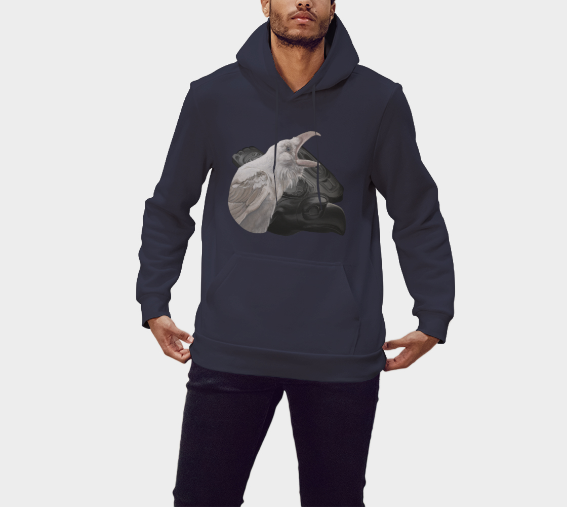 Pullover Hoodie - White Raven