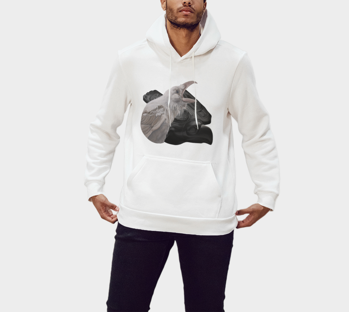 Pullover Hoodie - White Raven